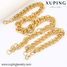 63844 Fashion Cool 18k aleación de oro de cobre imitación conjunto de cadena de la joyería
